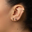 4 Petal Clover Black CZ Helix Hoops, Unisex, Gold, Silver SHEMISLI - SH583, SH584, SH585