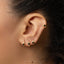 Tiny Black CZ Stone Helix Hoop Earrings, Unisex, Gold, Silver SHEMISLI SH656, SH657, SH658, SH659