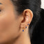 Sapphire Baguette CZ Studs Huggies Drop Hoop Earrings Stack Set, Unisex, Gold, Silver SHEMISLI SS339, SH395, SH313