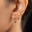 Sapphire Gem Studs Huggies Drop Hoop Earrings Stack Set, Unisex, Gold, Silver SHEMISLI SS280, SH336, SH340