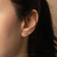 a close up of a person wearing a pair of ear piercings