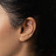 a close up of a person wearing a pair of ear piercings