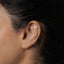 a close up of a person with an ear piercing