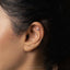 a close up of a person wearing a pair of ear piercings