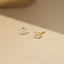 4 Leaf Clover Studs, CZ Flower Earrings, Starburst Studs, Unisex, Gold, Silver SHEMISLI SS040