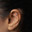 a close up of a person&#39;s ear with a diamond in it