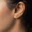 a close up of a person wearing a pair of ear piercings