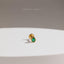 Tiny Teardrop Emerald Threadless Flat Back Tragus Stud, 20,18,16ga, 5-10mm Unisex, Surgical Steel SHEMISLI SS595