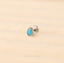 Tiny Teardrop Turquoise Threadless Flat Back Lip Labret Stud, 18,16ga, 6-10mm Unisex, Surgical Steel SHEMISLI SS596