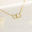 Interlocking Two Circle Necklace, Unisex, Gold, Silver (15.5"+2") SHEMISLI - SN012