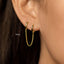 Double Hoop Earrings With Chain for Two Piercings, Huggies, Unisex, Gold, Silver SHEMISLI - SH006, SH615