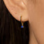 Sapphire CZ Drop Hoop Earrings, Huggies, Unisex, Gold, Silver SHEMISLI SH340