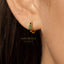 Dainty Emerald Marquise CZ Hoop Earrings, Huggies, Unisex, Gold, Silver SHEMISLI SH593