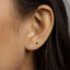 Tiny Emerald 4 Point Star Studs Earrings, Celestial Earrings, Unisex, Gold, Silver SHEMISLI SS760 Butterfly End, SS171 SS862 Screw Ball End