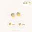 Tiny CZ Sun Studs Earrings, Starburst Studs, Unisex, Gold, Silver SHEMISLI SS031 Butterfly End, SS795 Screw Ball End (Type A)