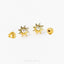 Tiny CZ Sun Studs Earrings, Starburst Studs, Unisex, Gold, Silver SHEMISLI SS031 Butterfly End, SS795 Screw Ball End (Type A)