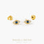 Evil Eye CZ Studs Earrings, Protection Studs, Unisex, Gold, Silver SHEMISLI SS048 Butterfly End, SS972 Screw Ball End (Type A)