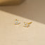 Tiny White Stone Flower Studs, Unisex, Gold, Silver SHEMISLI - SS039, SS040, SS321