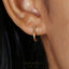 L Shape Small Bar Studs, Hook Hoop Earrings, Unisex, Gold, Silver - SS052