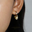 Disc Drop Hoop Earrings, Huggies, Unisex, Gold, Silver SHEMISLI SH081