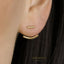 Bar Ear Jackets, Curved Front And Back Earrings, Unisex, Gold, Silver SHEMISLI SJ014