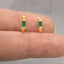 Emerald Baguette Hoops Earrings, Unisex, Gold, Silver SHEMISLI SH260