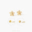 Tiny Open Flower Studs, Forget Me Not Earrings, Unisex, Gold, Silver SHEMISLI SS154 Butterfly End, SS791 Screw Ball End (Type A)