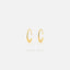 Thin C Shape Stud Earrings, Unisex, Gold, Silver - SS452 NOBKG