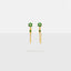 Emerald Flower CZ Dangle Studs, Flower Earrings, Unisex, Gold, Silver SHEMISLI SS229