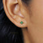 Tiny Emerald Clover Flower Stud, Unisex, Gold, Silver SHEMISLI SS079