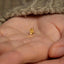 a tiny gold butterfly sitting on someone&#39;s hand