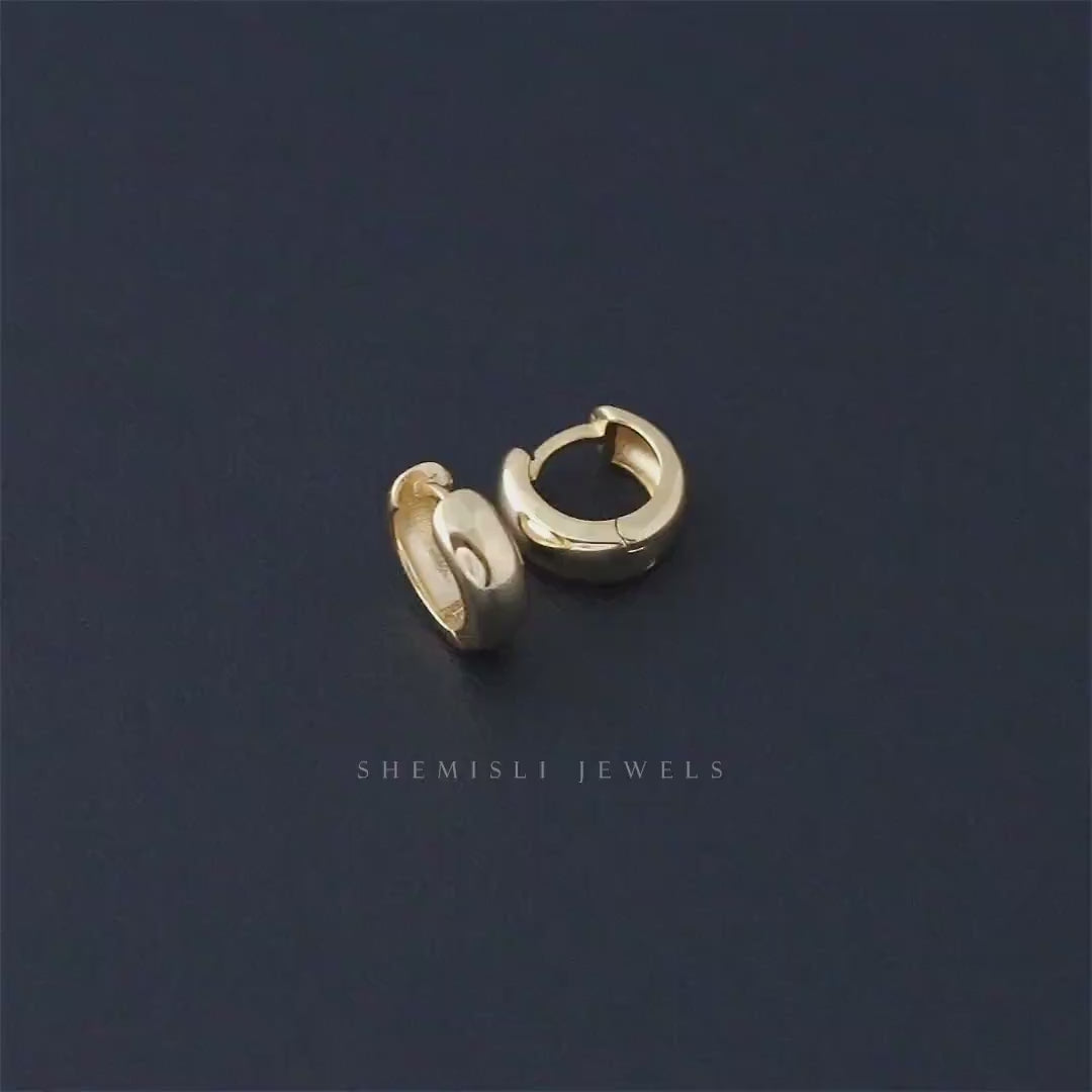 Thick Hoop Earrings, Huggies, Gold, Silver SHEMISLI - SH020