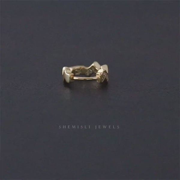 Zigzag CZ Cartilage Hoops, Gold, Silver SHEMISLI SH063