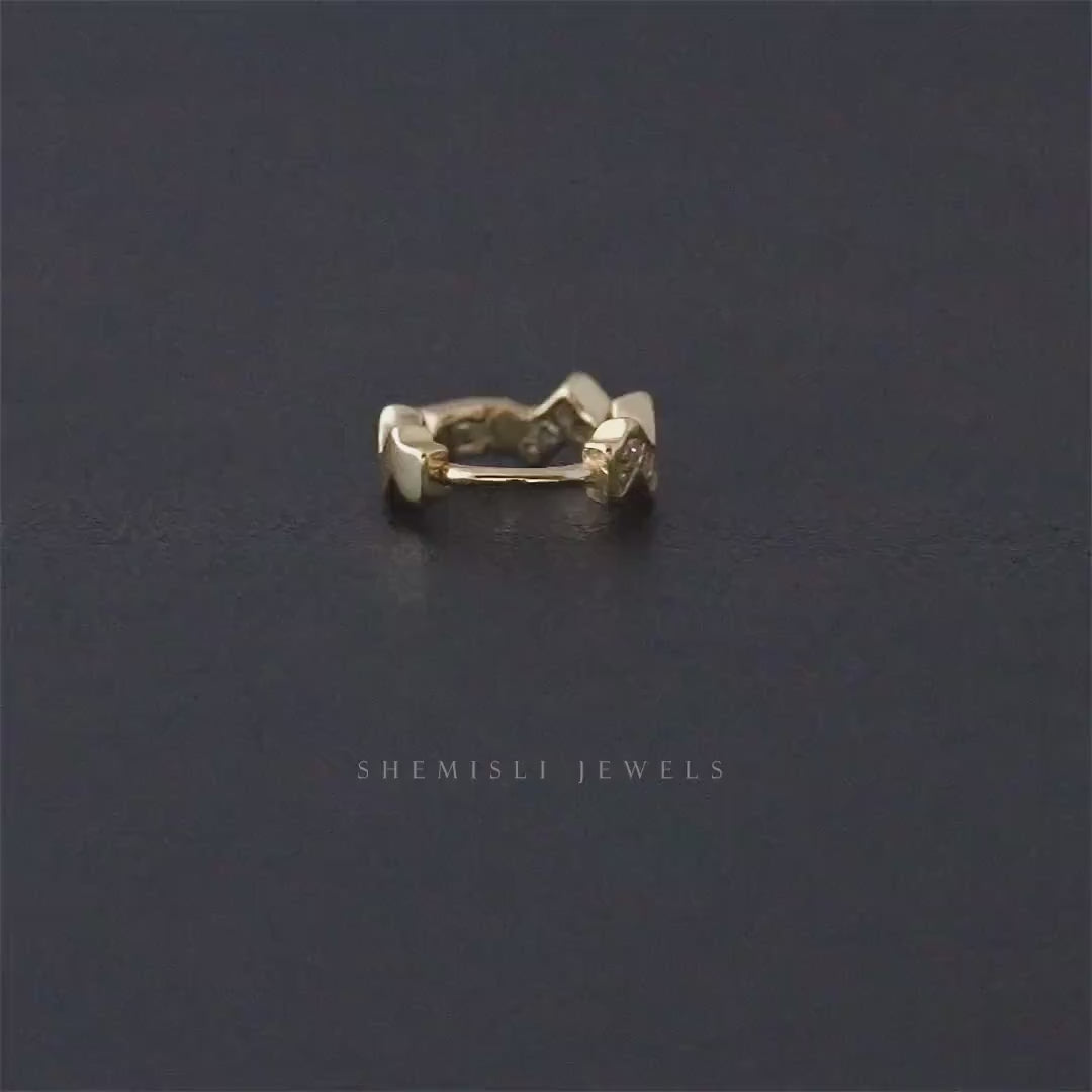 Zigzag CZ Cartilage Hoops, Gold, Silver SHEMISLI - SH063