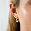 Disc Drop Hoop Earrings, Huggies, Gold, Silver SHEMISLI SH081