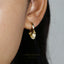 Disc Drop Hoop Earrings, Huggies, Gold, Silver SHEMISLI SH081