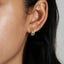 Leaf CZ Hoop Earrings, Olive Leaf Huggies, Gold, Silver SHEMISLI - SH104