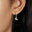 Butterfly CZ Hoop Dangle Earrings, Drop Huggies, Gold, Silver SHEMISLI SH106 LR