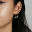Mismatched Star Moon CZ Drop Hoop Earrings, Huggies, Gold, Silver SHEMISLI SH111