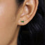 Tiny Emerald Baguette Stud Earrings, SHEMISLI SS023 Butterfly End, SS455 Screw Ball End (Type A)