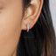 Turquoise Clover Flower Hoop Earrings, Huggies, Gold, Silver SHEMISLI SH207