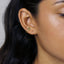 Double-lined Emerald Stud Hoop Earrings, Gold, Silver - SS124 LR