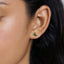 Tiny Emerald CZ Flower Studs Earrings, SHEMISLI SS137 Butterfly End, SS867 Screw Ball End (Type A)