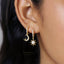 Mismatched Star Moon Hoop Earrings, Pave CZ Drop Huggies, Gold, Silver SHEMISLI - SH214(star), SH215(moon), SH216