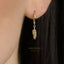 Dainty Feather Hoop Earrings, Huggies, Gold, Silver SHEMISLI SH240 LR