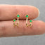Double Lined CZ Earring, Fake Two Piercings, Gold, Silver SHEMISLI SS258, SS306 LR