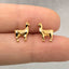 Tiny Llama Stud Earrings, Lama alpaca Jewelry, Gold, Silver SHEMISLI - SS252 Butterfly End, SS493 Screw Ball End (Type A) LR