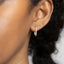 Oval Pave Hoop Earrings, CZ Huggies, Gold, Silver SHEMISLI - SH140
