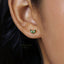 Tiny CZ Leaf Flower Stud Earrings, White, Emerald, Turquoise, Sapphire, Black, Gold Silver SHEMISLI SS136, SS137, SS155, SS239, SS255, SS204