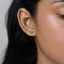 Tiny CZ Leaf Flower Stud Earrings, White, Emerald, Turquoise, Sapphire, Black, Gold Silver SHEMISLI SS136, SS137, SS155, SS239, SS255, SS204